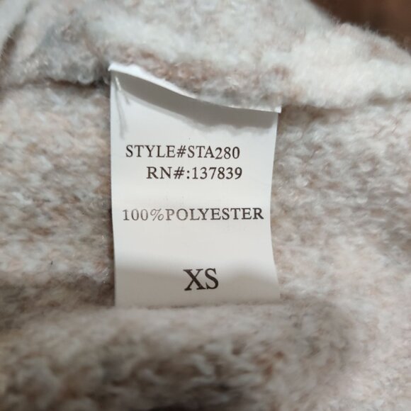 Debut XS Beige Cream Zebra Print Oversized Cowl Neck Sweater Textured Knit Cute - Picture 8 of 12